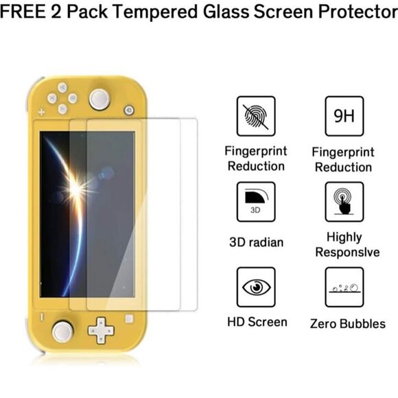 Fansrock Nintendo Switch Lite Travel Case with Tempered Glass Screen Protector - Picture 6 of 12